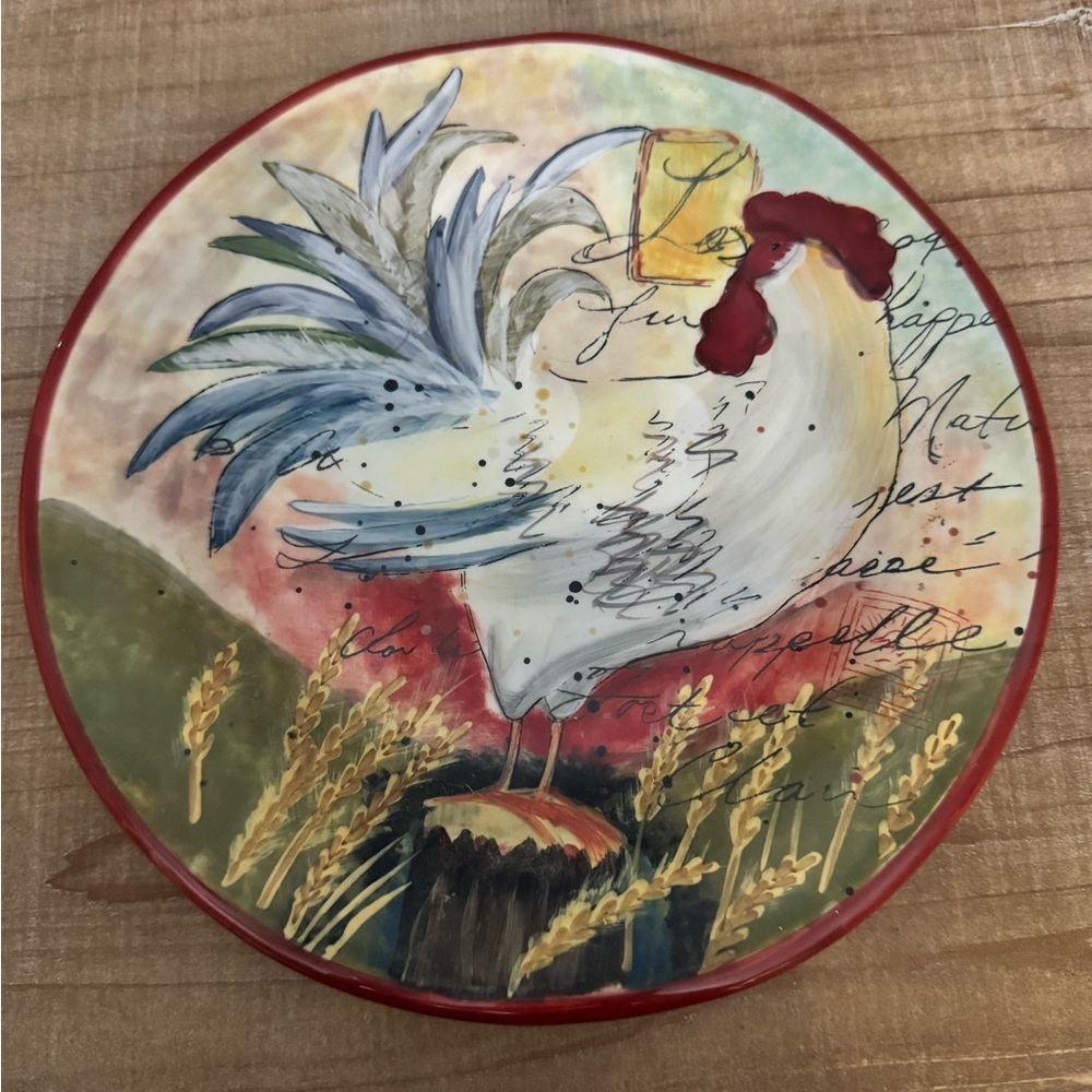 Susan Winget Colorful Rooster Decorative Plate